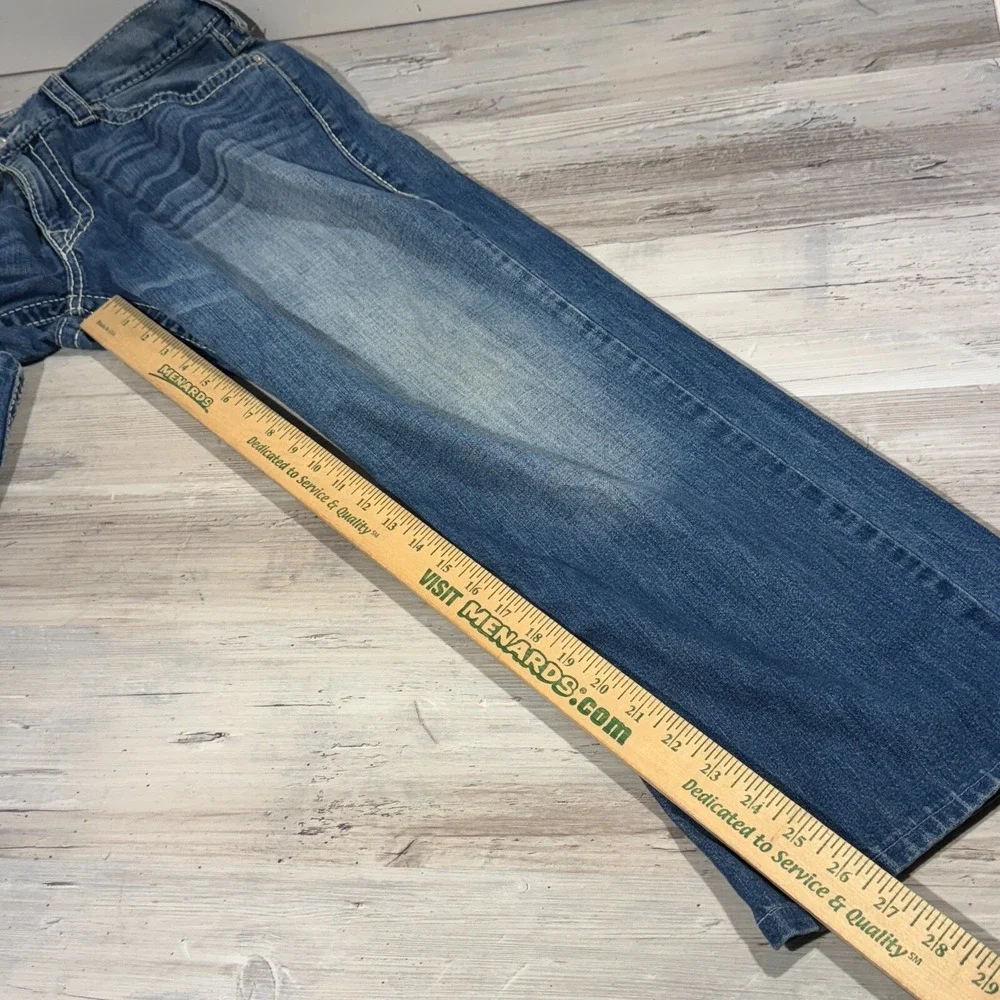 True Religion Thick Stitch Straight Flap Natural‎ Big T Jeans in Blue 36x27